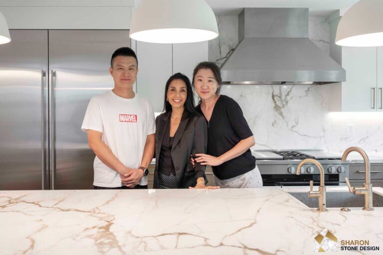 Image of a kitchen remodeling with three persons